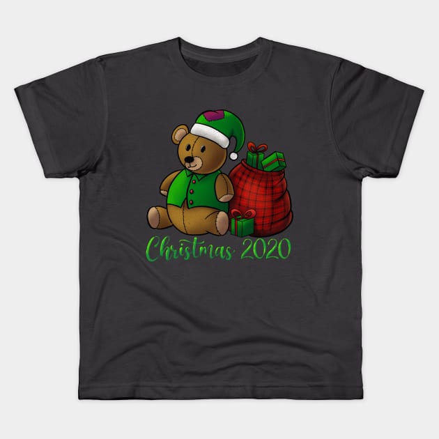 Christmas Bear With Gifts Kids T-Shirt by HHT